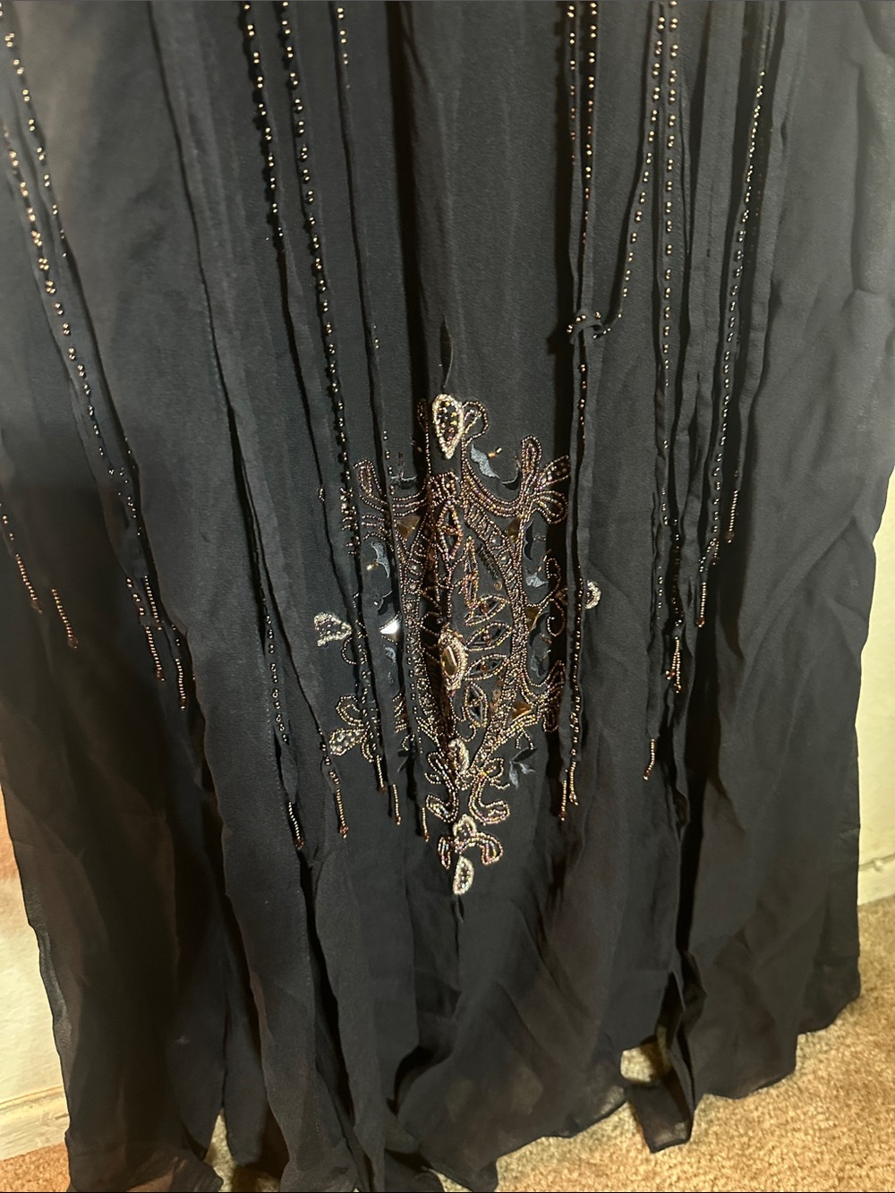 Sue Wong nocturne beaded bias cut maxi flowy dress - Picture 5 of 12
